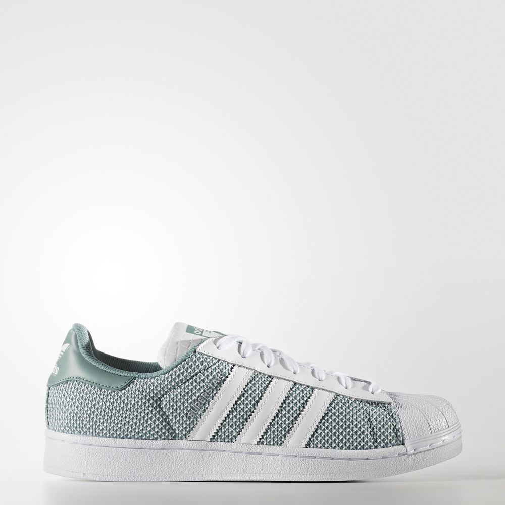 Adidas Superstar - Originals ανδρικα - Ασπρα/Ασπρα/Πρασινο,Μέγεθος: EU 36 – 54 2/3 (362IAFTB)